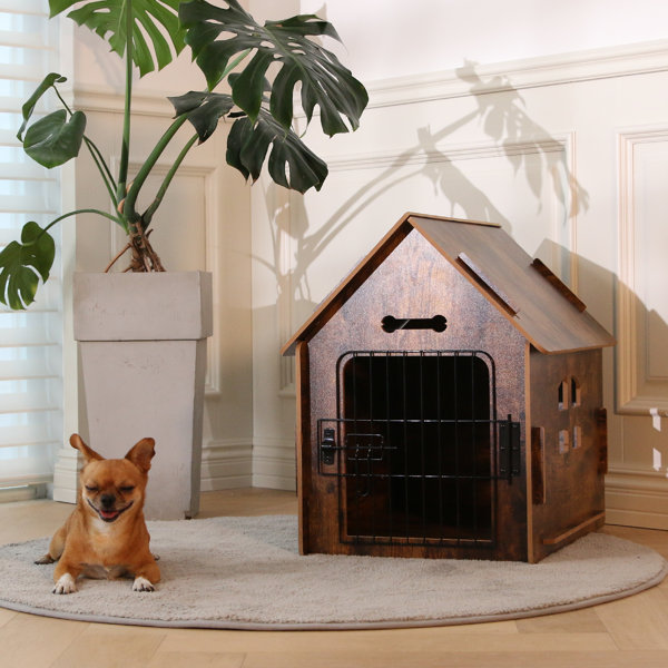 Tucker Murphy Pet™ Byrn Wooden Pet House Indoor w/ Roof Dog house w